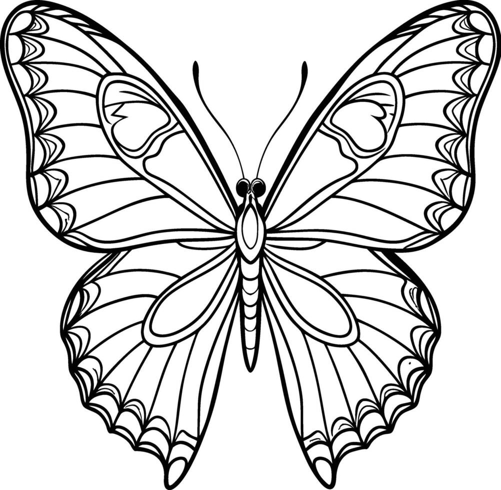 Minimalist Butterfly Outline Design Illustration vector