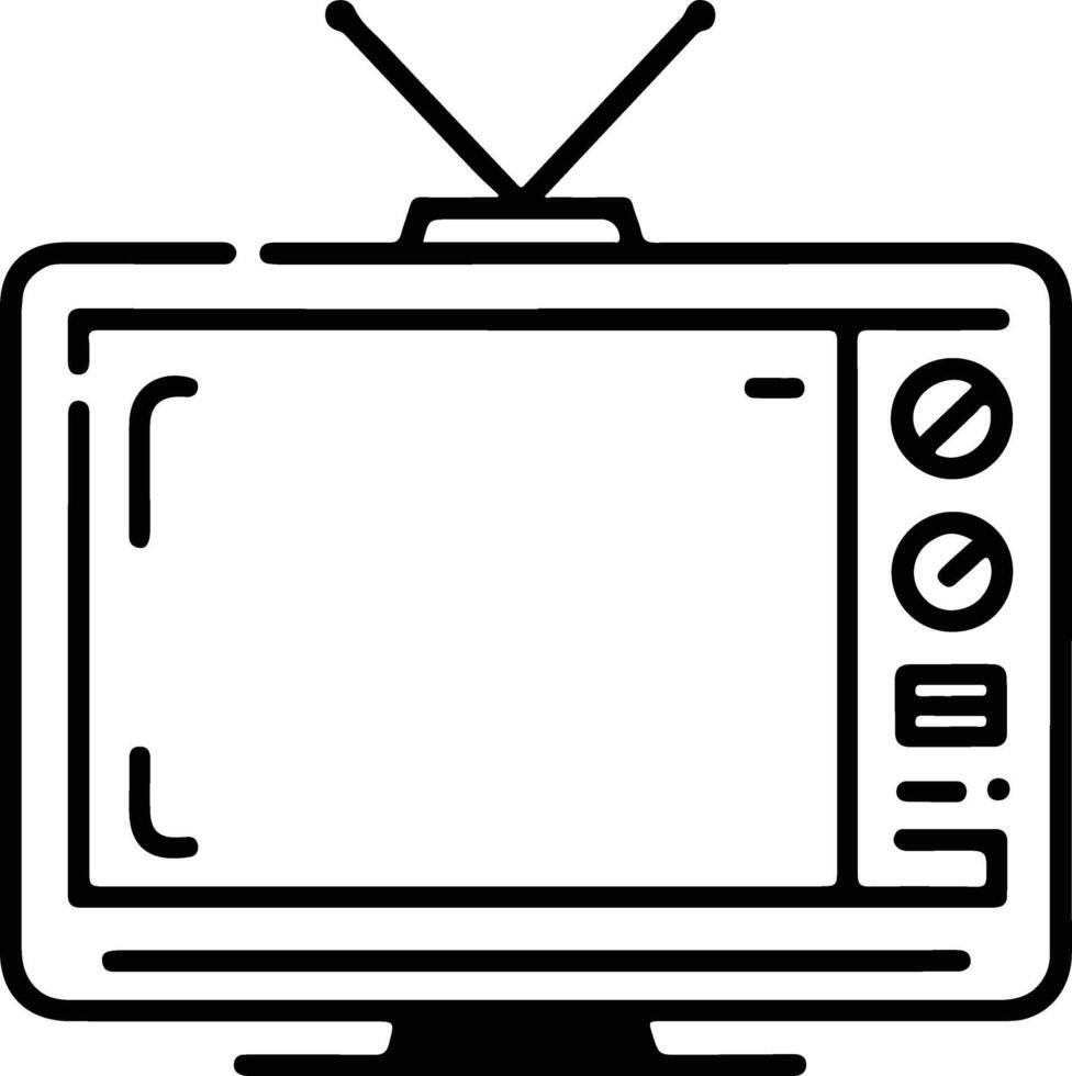 Television outline on a white background vector