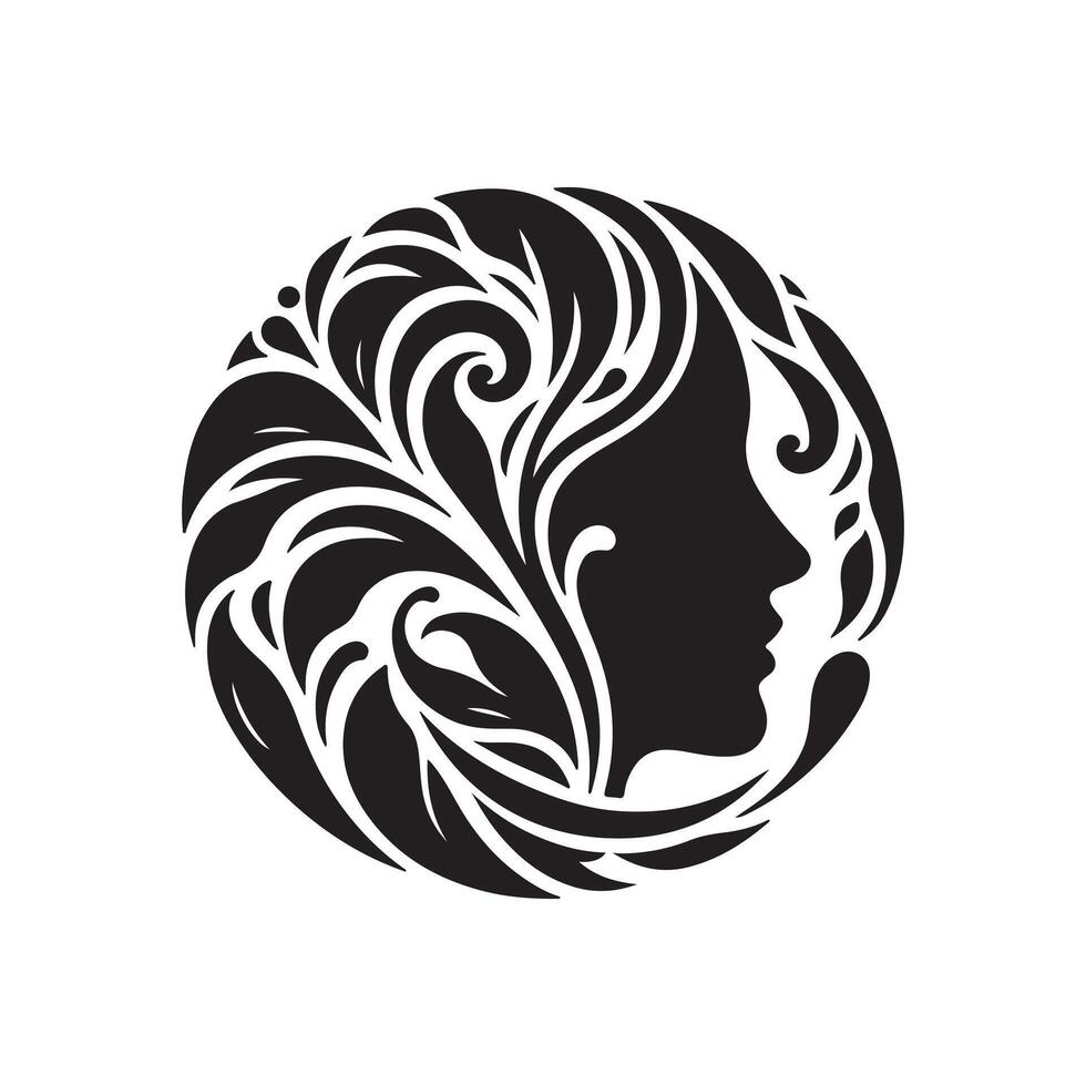 face silhouette design on a white background vector