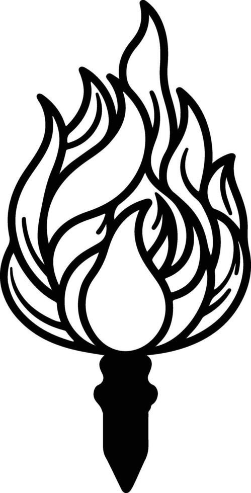 flame outline design on a white background vector