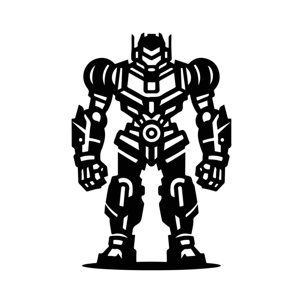 Robot silhouette design on a white background vector