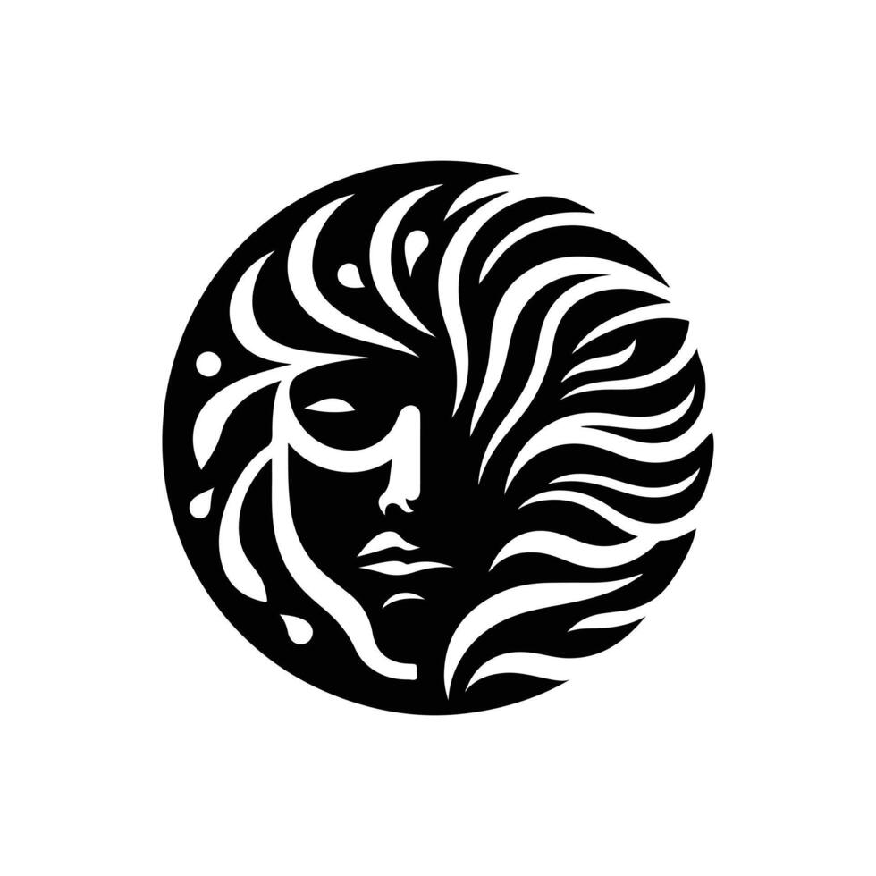 face silhouette design on a white background vector