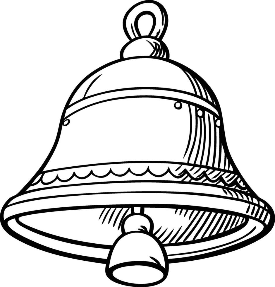 Minimalist Bell Outline Design Illustration vector
