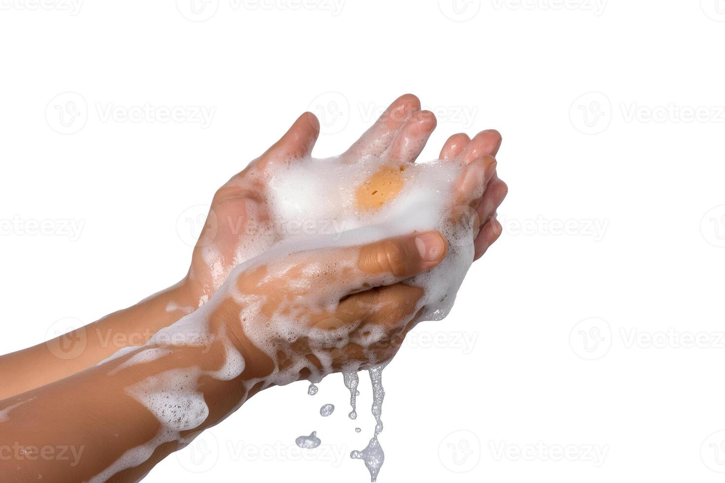 rubbing hands with soap photo