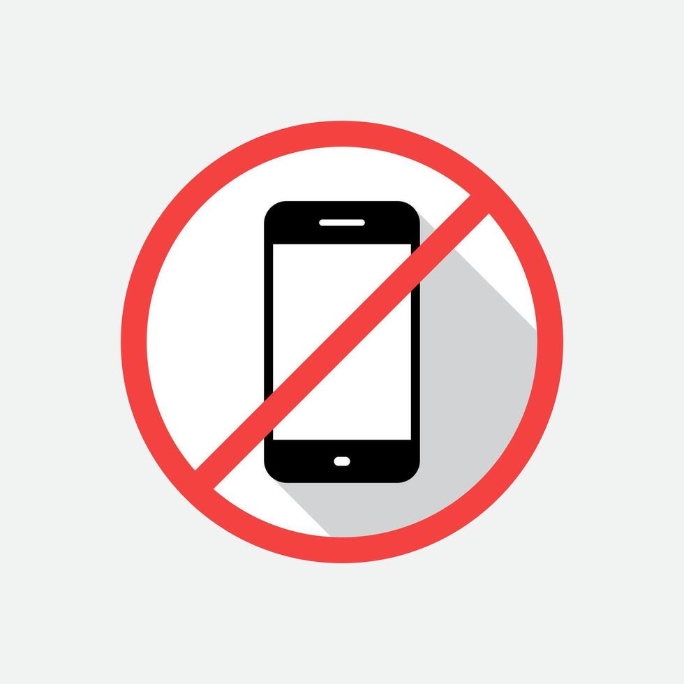 No mobile phone sign icon. Off cellphone symbol vector