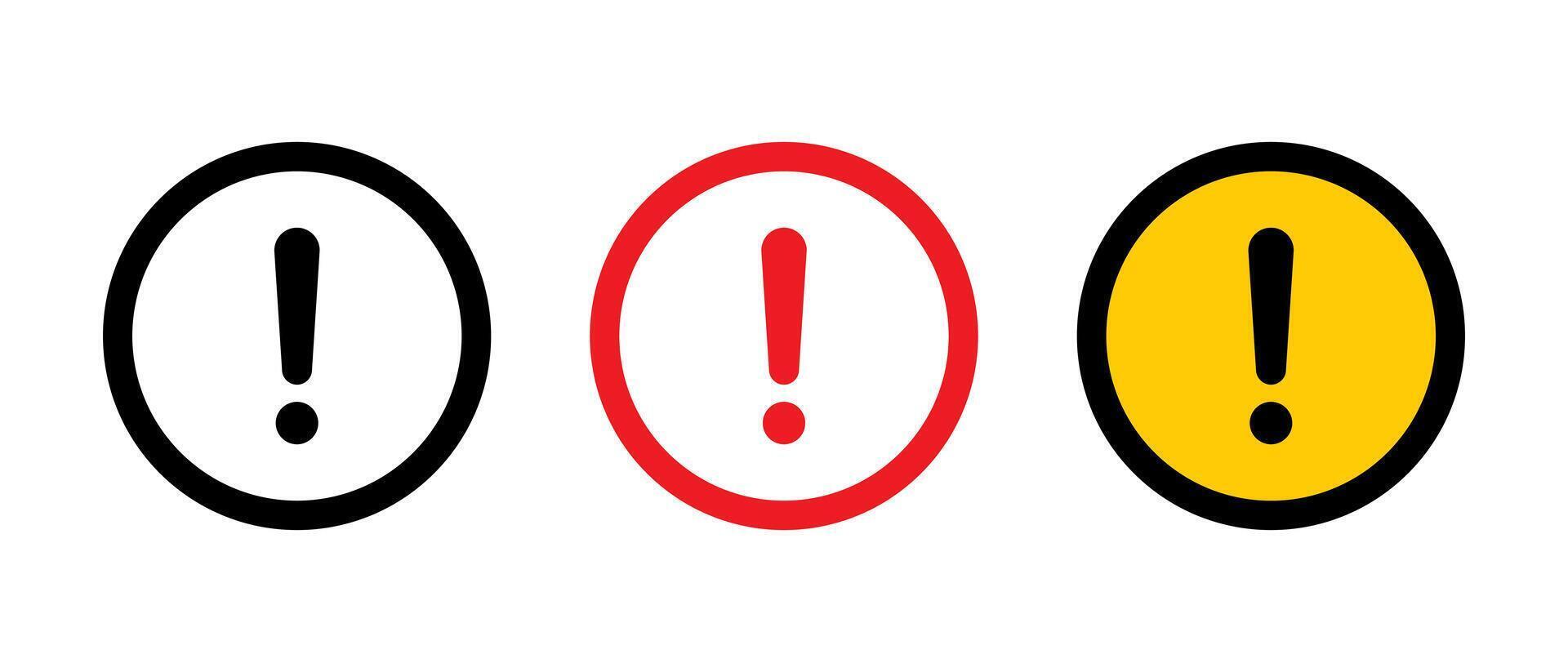 Warning, caution sign icon on circle background. Danger hazard symbol vector
