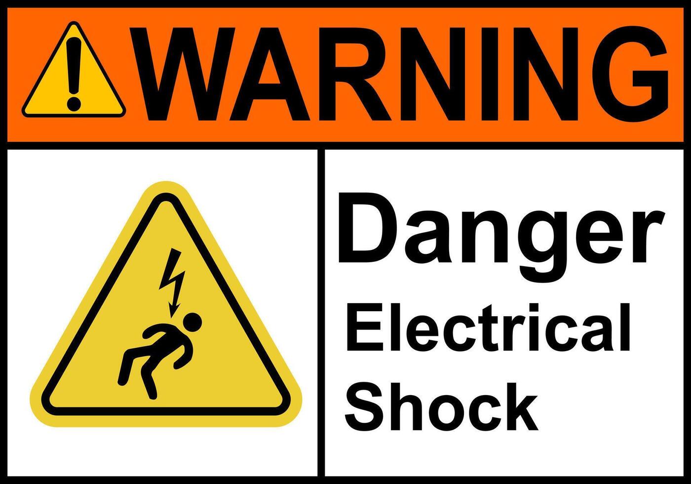 Electric shock sign. High voltage cable warning sign. High voltage equipment. Caution, do not touch the cable. Warning electrical hazard. Do not open electrical panel. vector