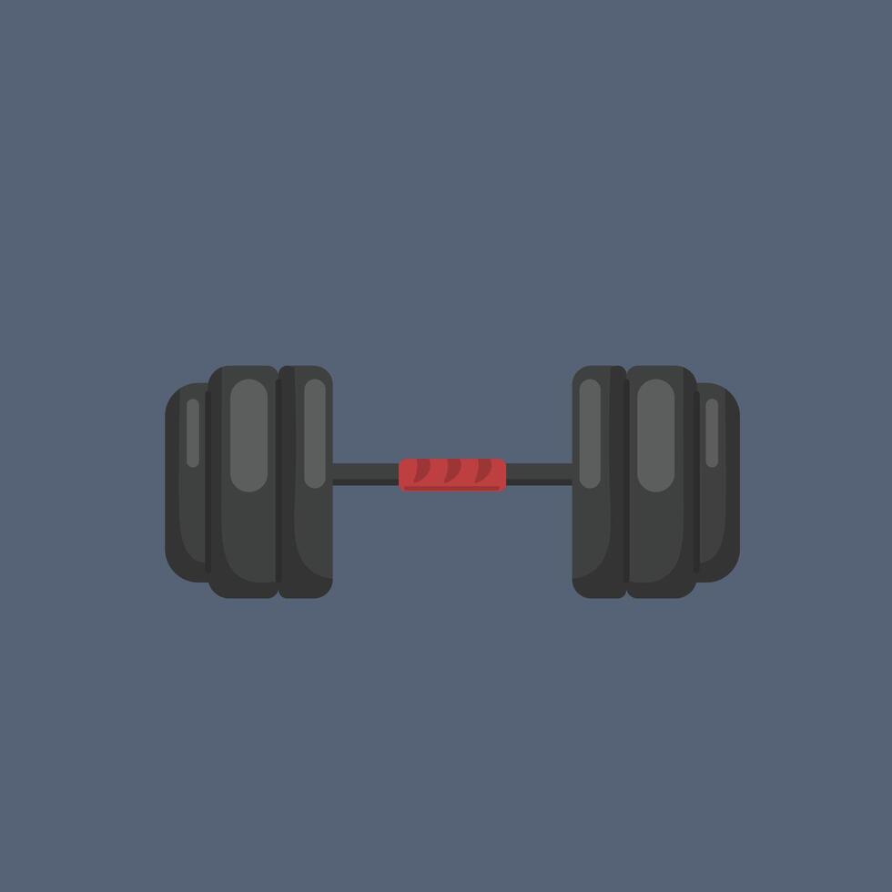 iron dumbbell in flat design vector