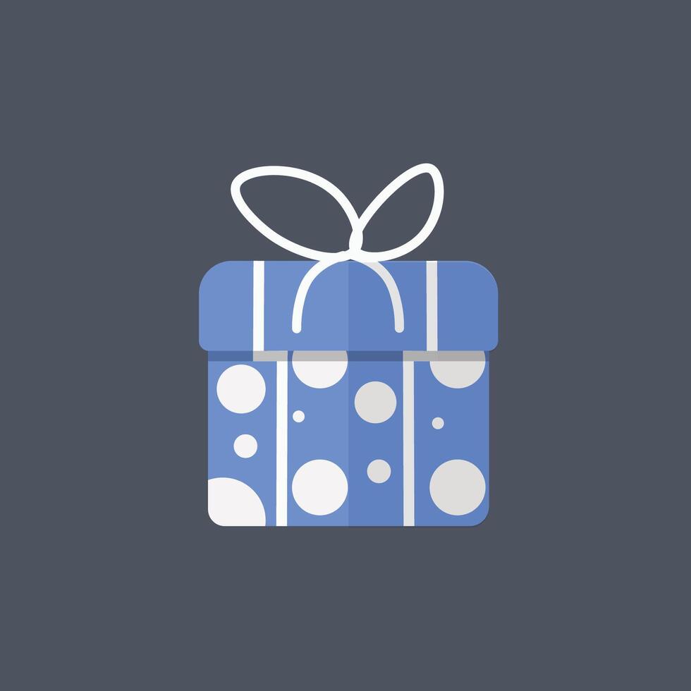 blue gift box in flat design. vector