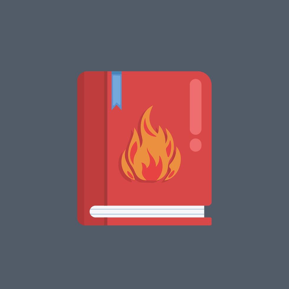 flame book in flat design. vector