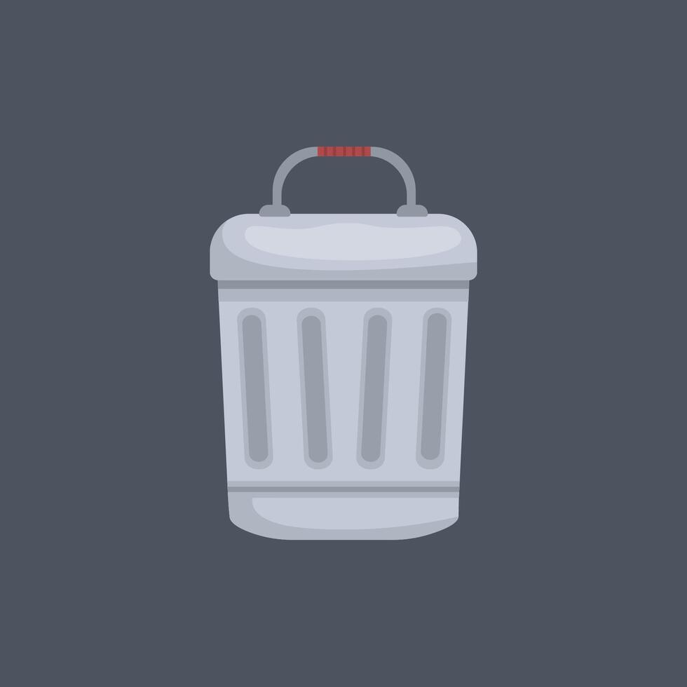 trash can in flat design. vector