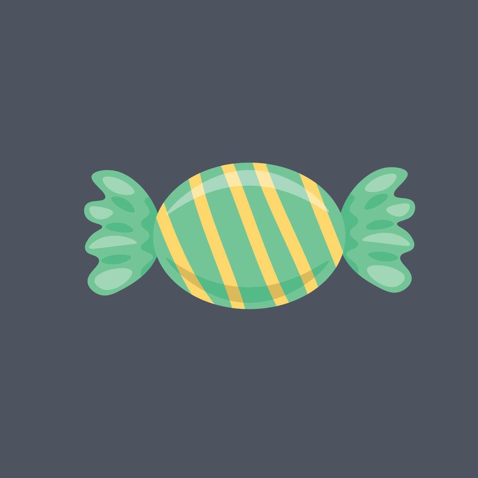 green packaged candy in flat design. vector