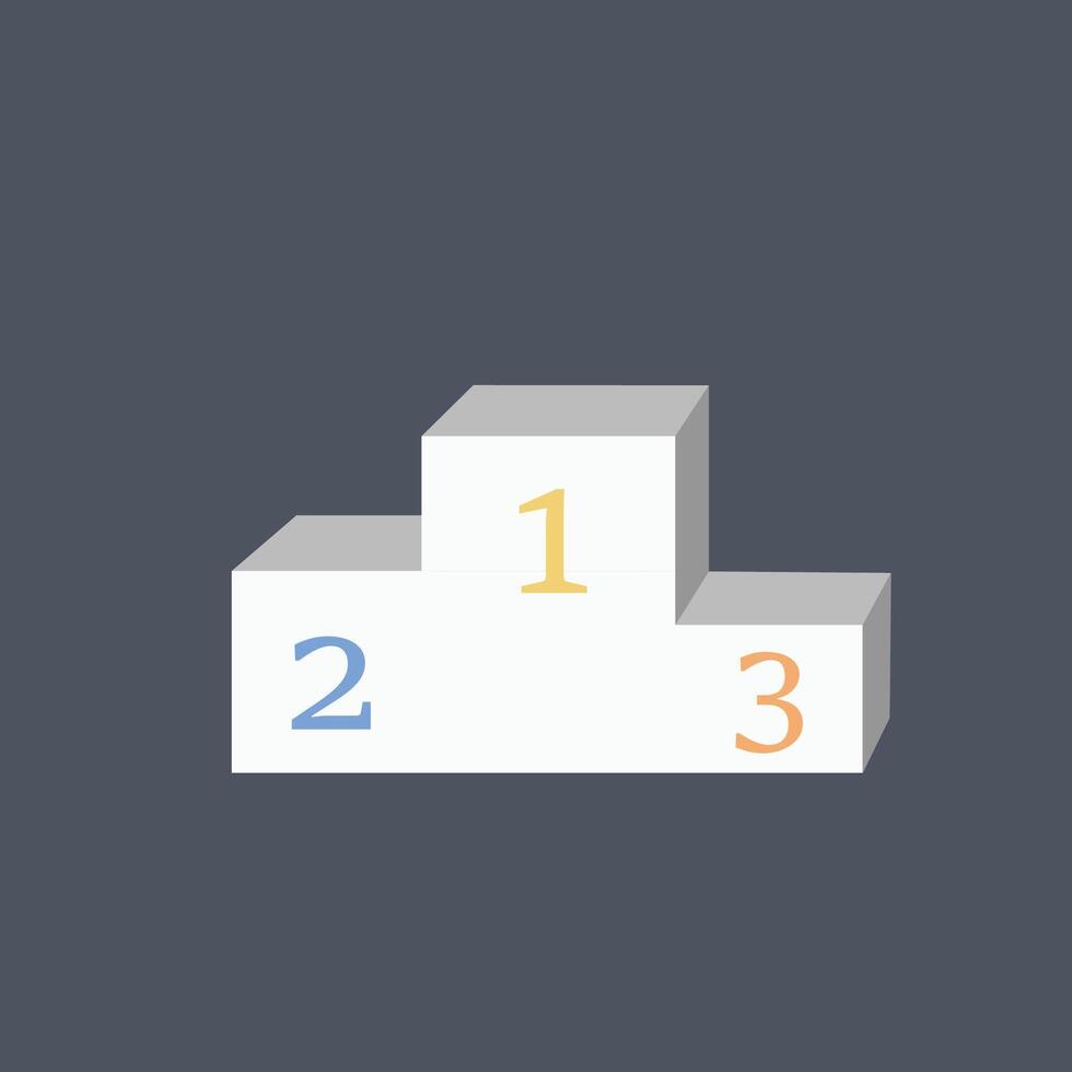 champion podium in flat design. vector
