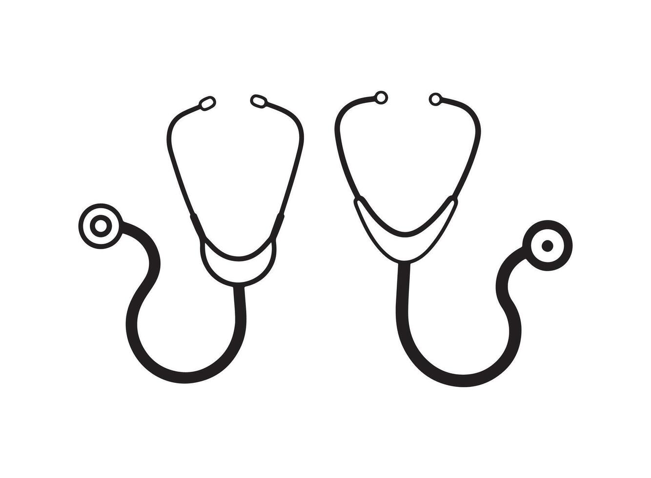 Stethoscope line icon, logo, illustration. vector