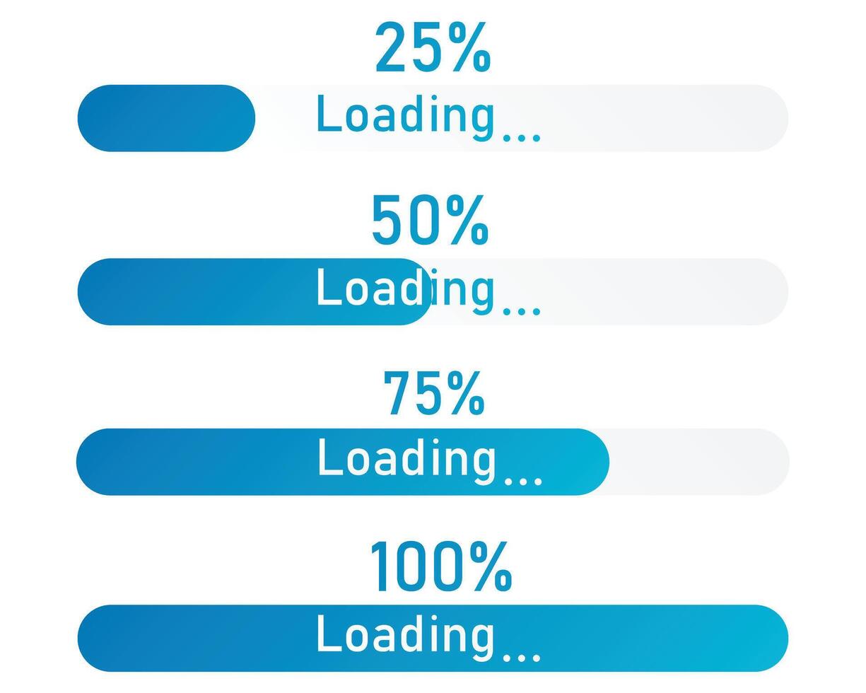 Loading bar progress indicator with percents vector