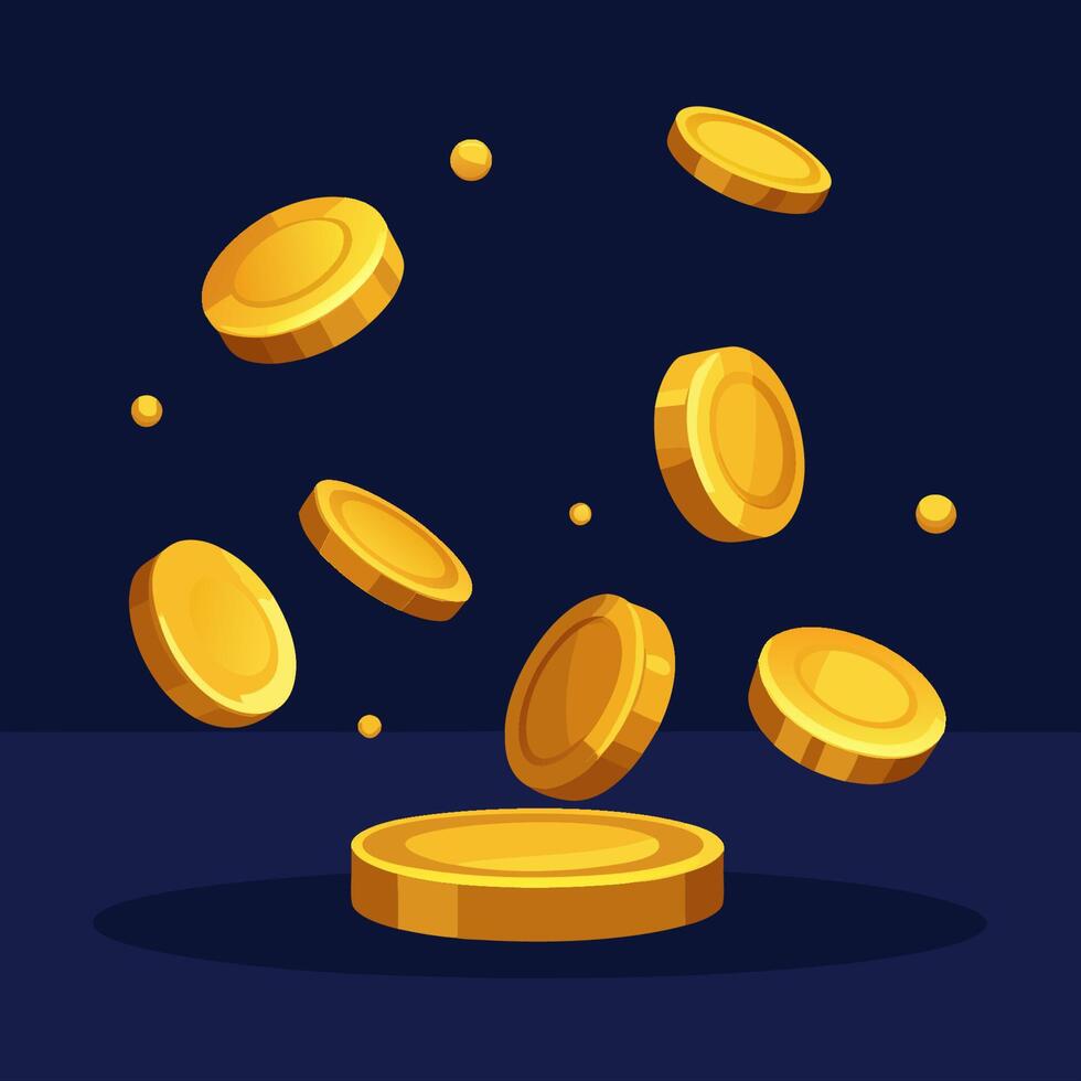A close-up shot of a shiny gold coin with intricate engravings, lying on a rustic wooden table with soft natural light highlighting its details vector
