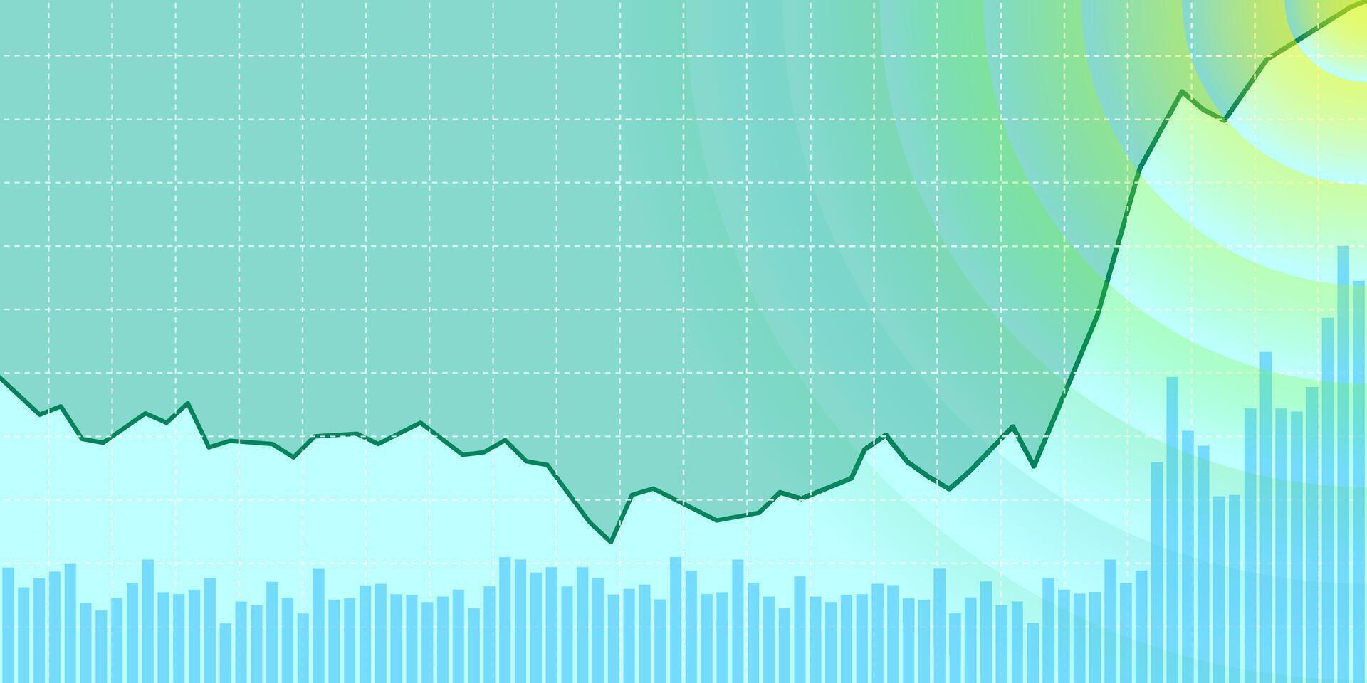 Stock market investment trading technical analysis bar chart. Business exchange growing trend graph. Trader financial investment growth moving up index banner concept. Eps vector