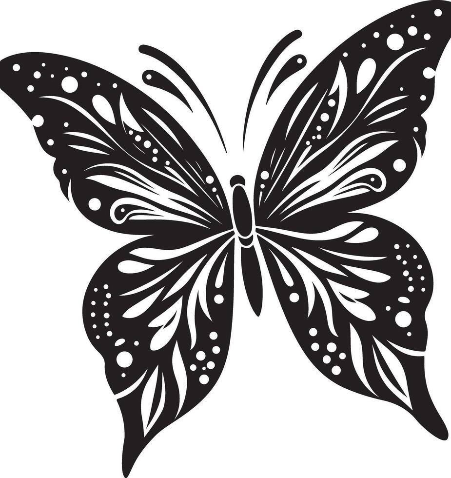 black and white buterfly silhouette vector