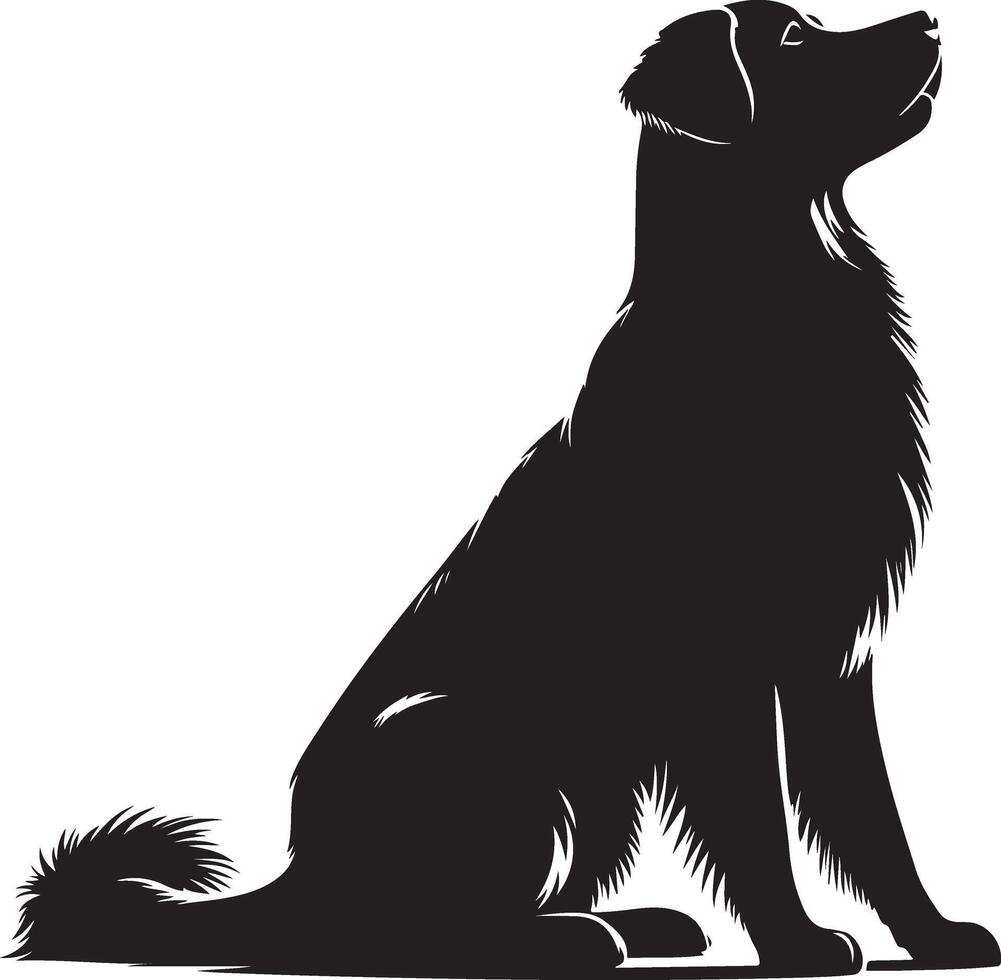 black silhouette of a dog sitting on a white background vector