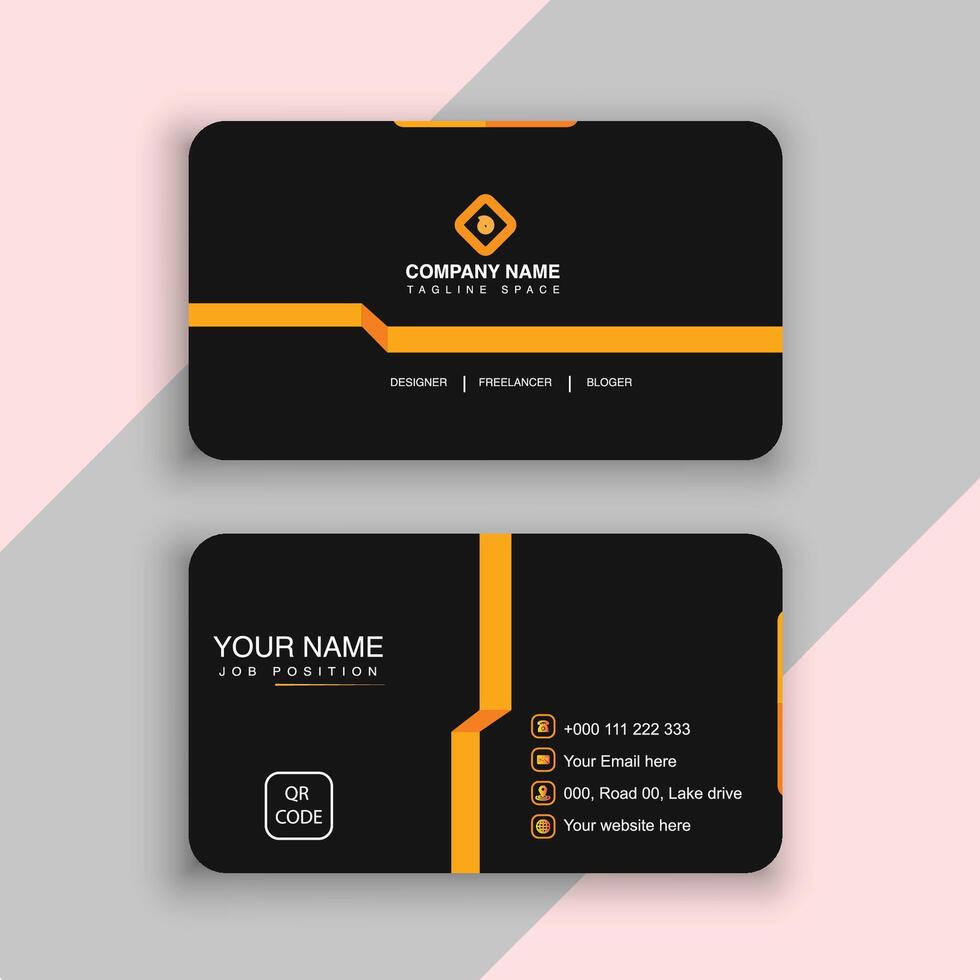 Business card with triangle shapes design vector