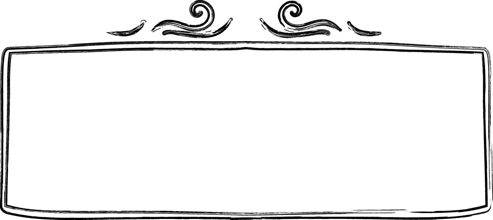 Frame abstract black doodle lines forming shapes vector