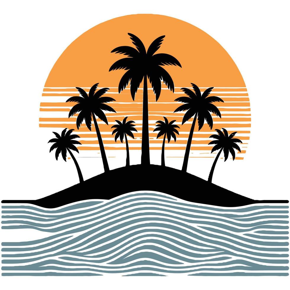 Palm Tree Silhouette design vector