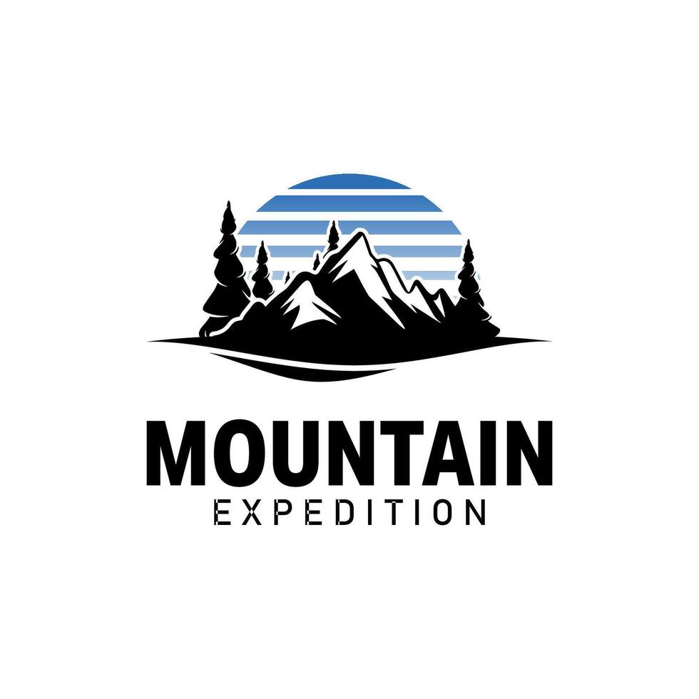 Mountain expedition logo design template vector