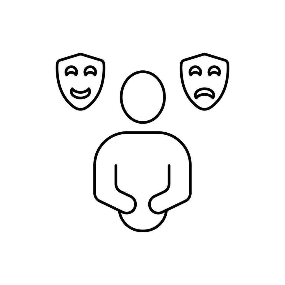 actor concept line icon. Simple element illustration.actor concept outline symbol design. vector