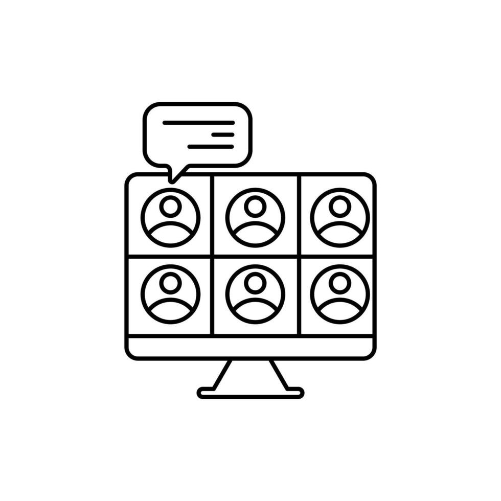 online meeting concept line icon. Simple element illustration. online meeting concept outline symbol design. vector