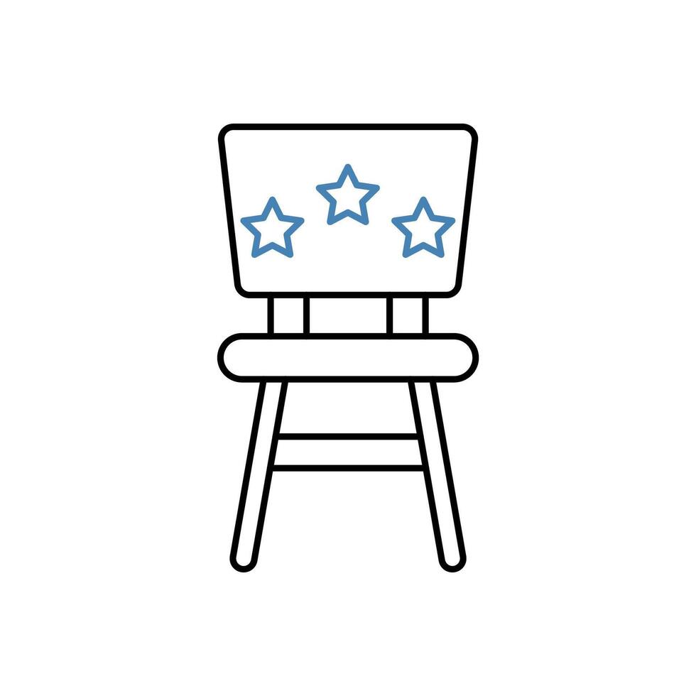 director chair concept line icon. Simple element illustration.director chair concept outline symbol design. vector