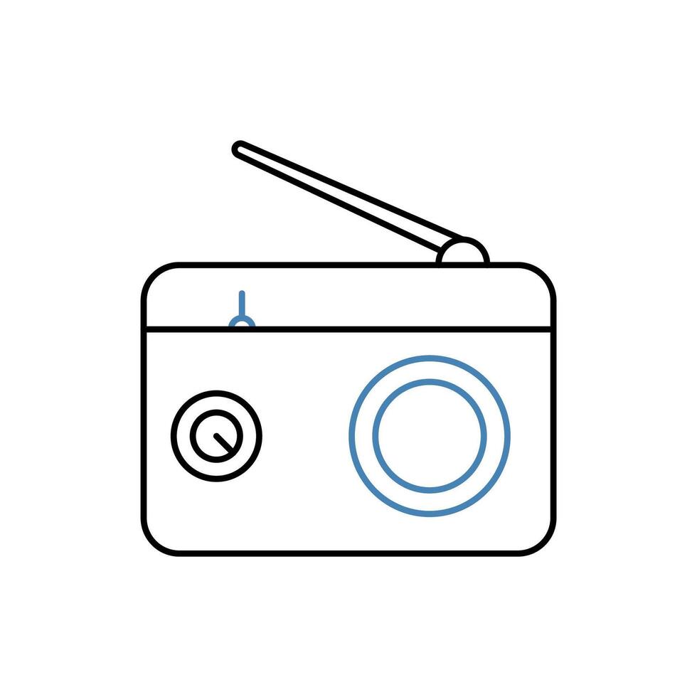 radio concept line icon. Simple element illustration. radio concept outline symbol design. vector