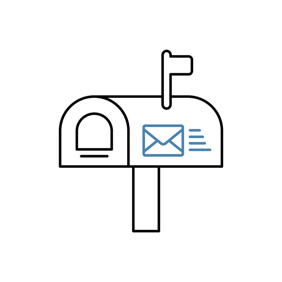 mailbox concept line icon. Simple element illustration. mailbox concept outline symbol design. vector