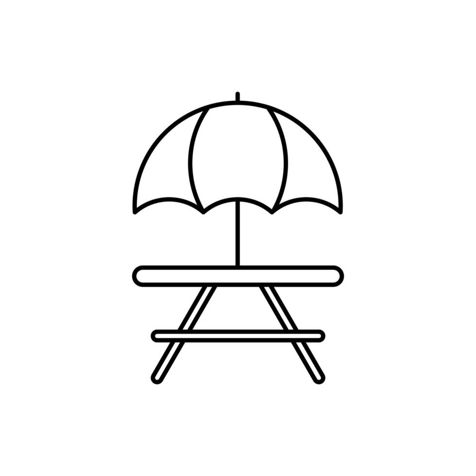 picnic table concept line icon. Simple element illustration.picnic table concept outline symbol design. vector