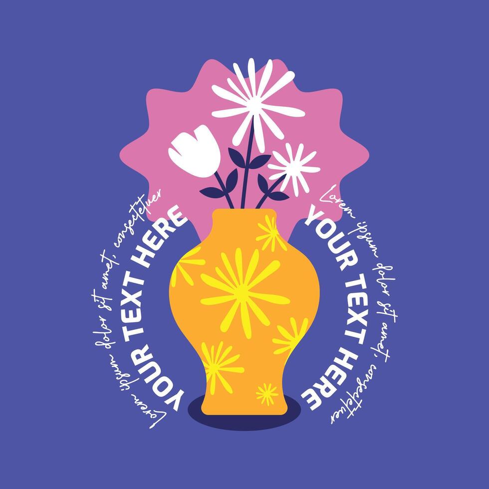 Flower Logotype On Vase No. 05 vector
