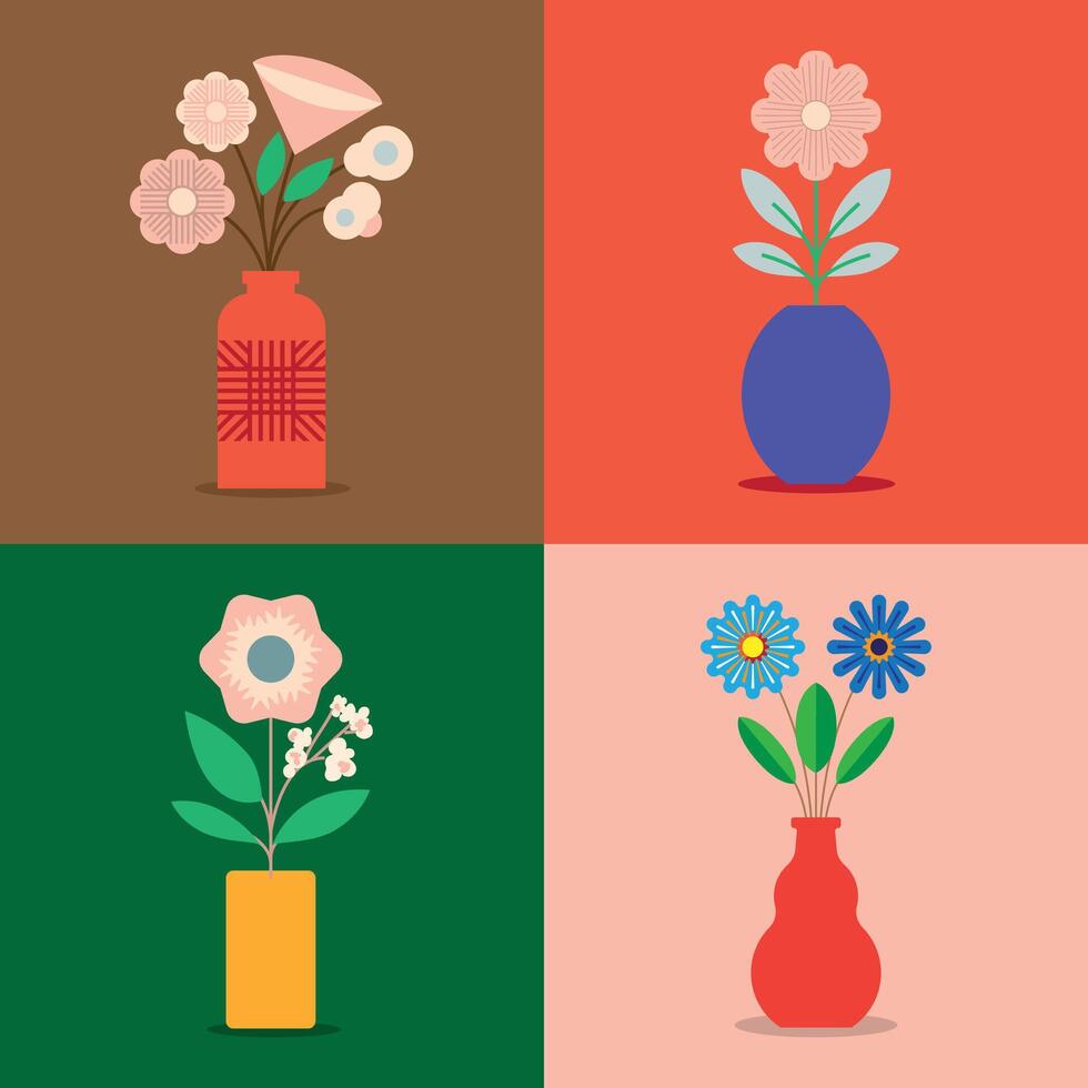 Flat Flowers Illustration - Collection No. 06 vector