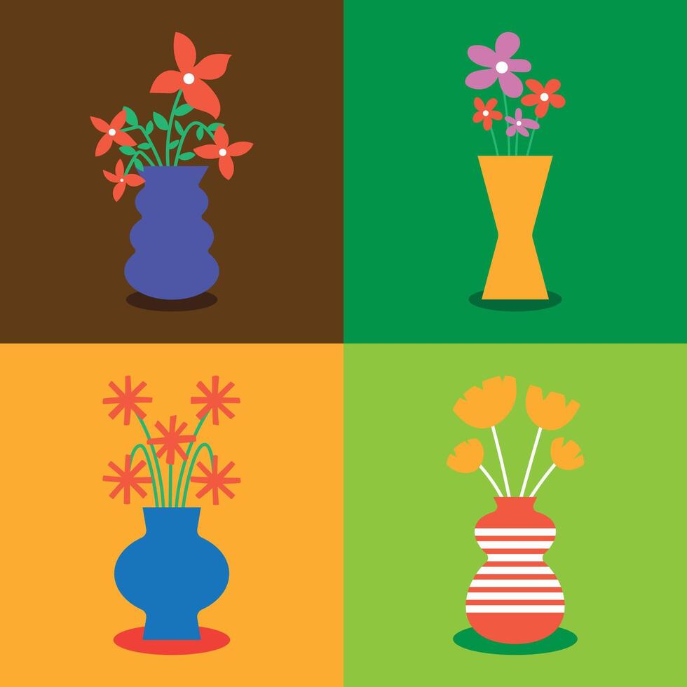 Flat Flowers Illustration - Collection No. 01 vector