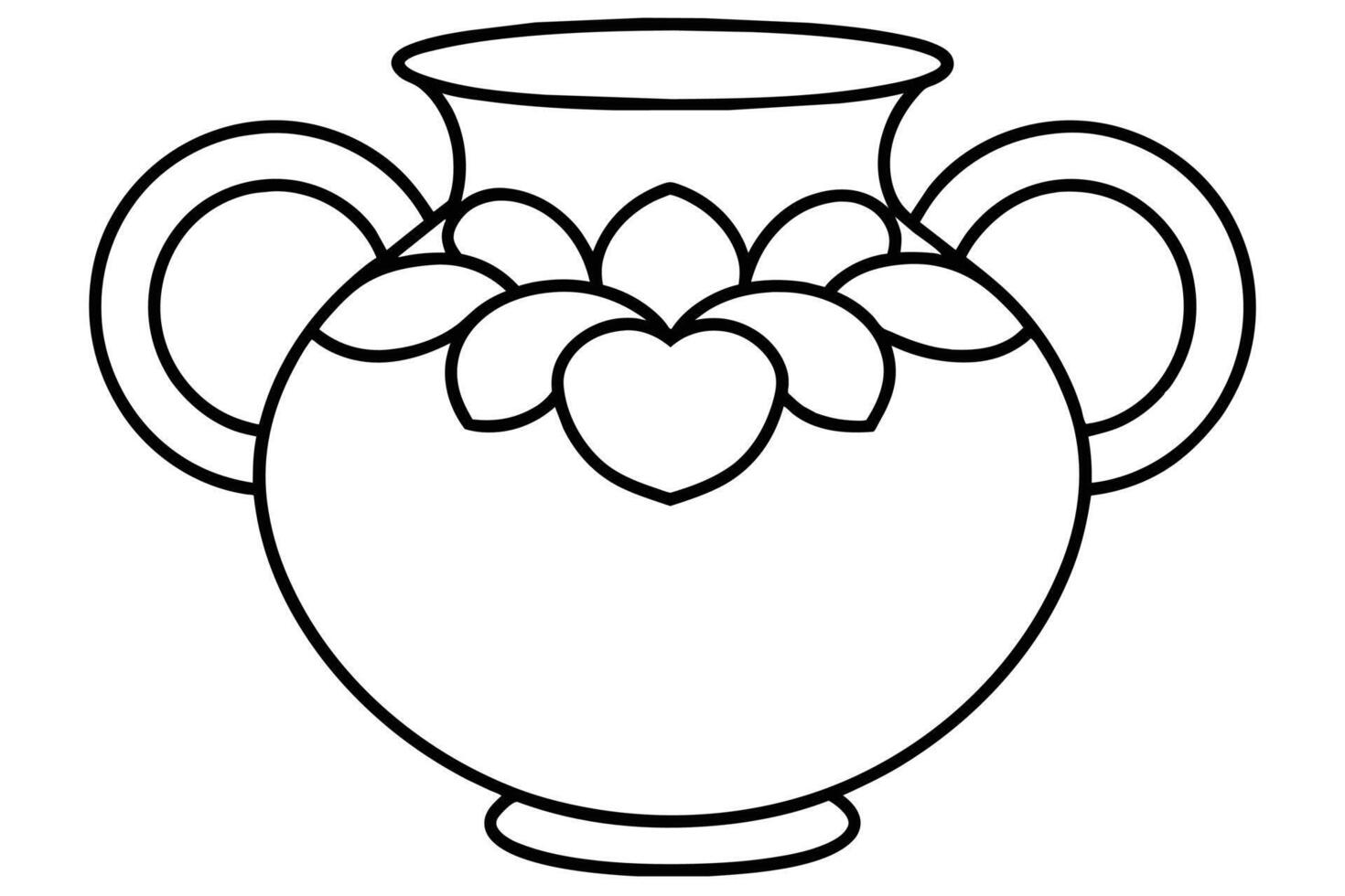 a whimsical looking vases coloring book with simple vector