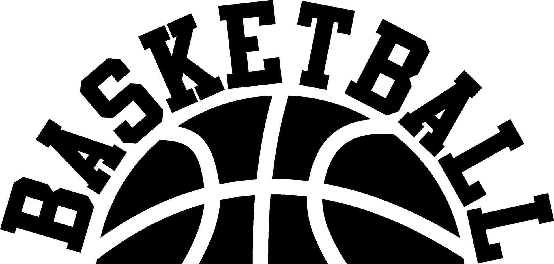 Half Basketball Black Silhouette vector