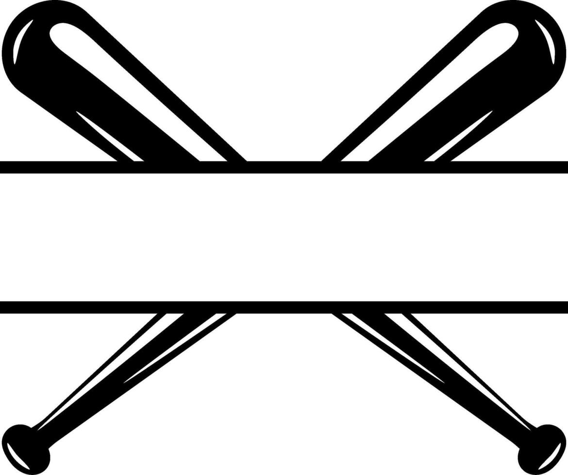 Baseball Bats Team Split Monogram vector