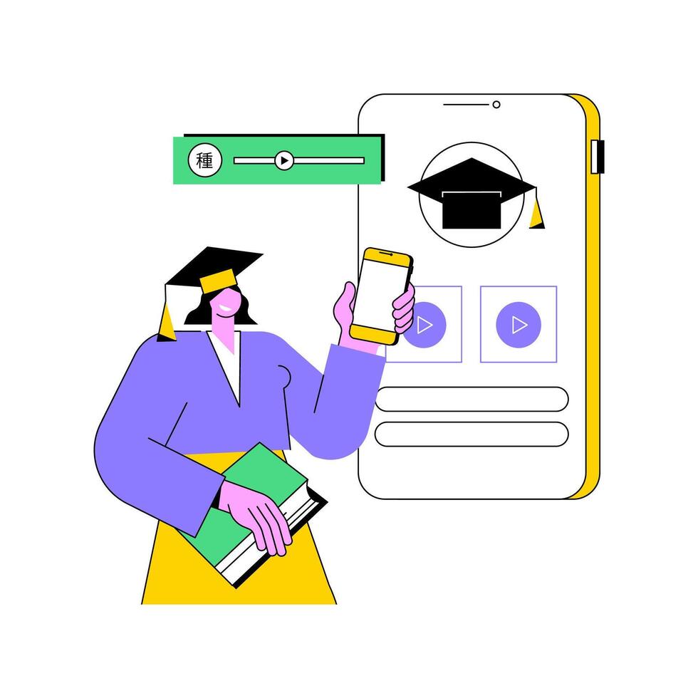 Educational apps isolated cartoon illustrations. vector