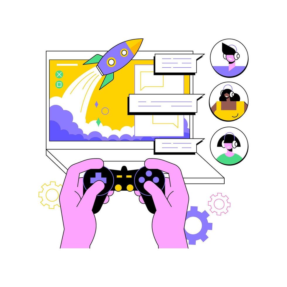 Collaborative playing isolated cartoon illustrations. vector