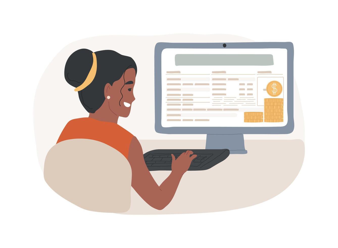 Online application isolated cartoon illustrations. vector