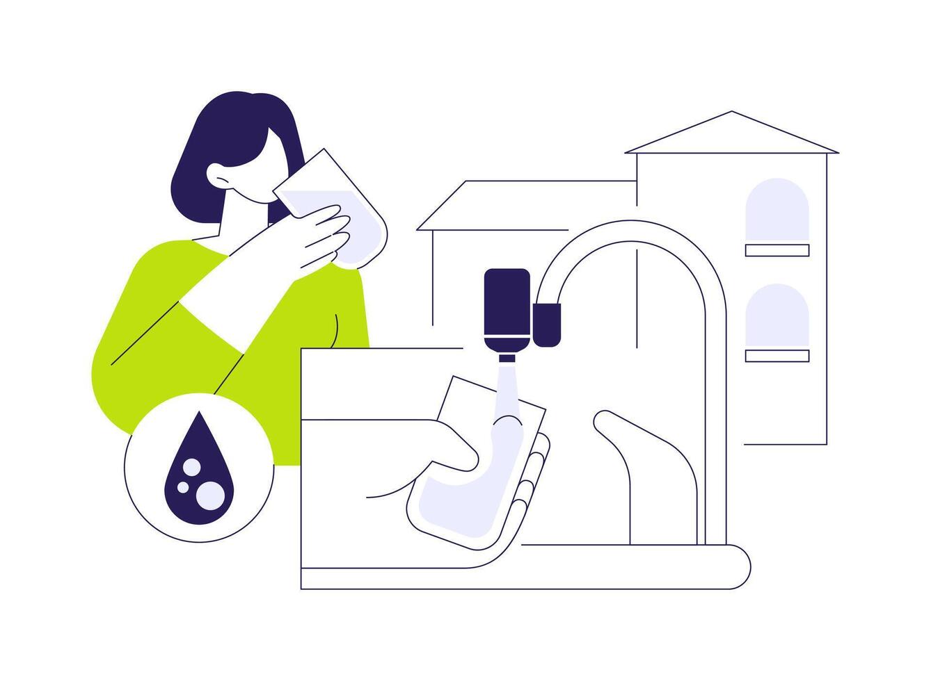 Home water purifier abstract concept illustration. vector