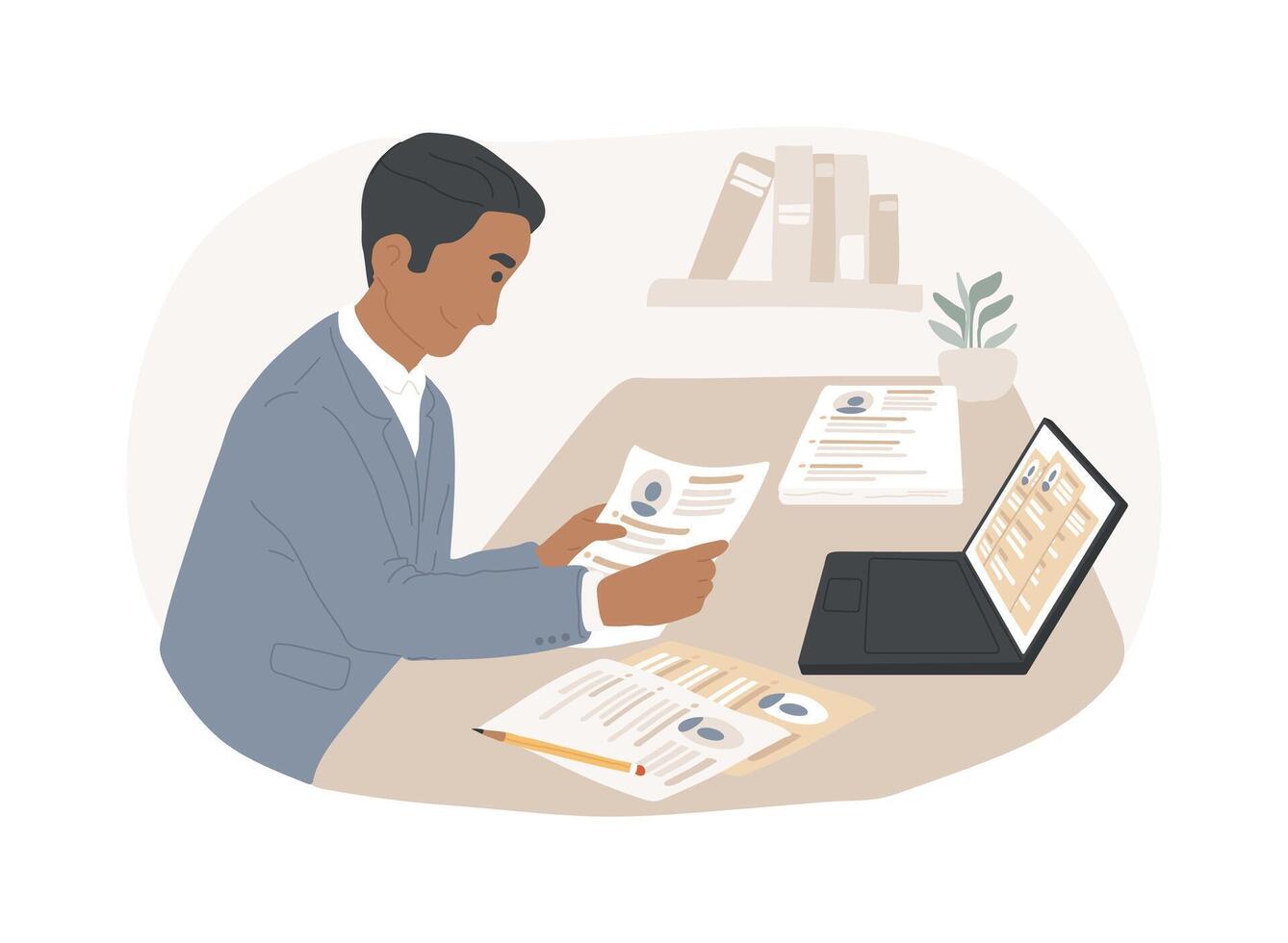 Select candidates isolated cartoon illustrations. vector