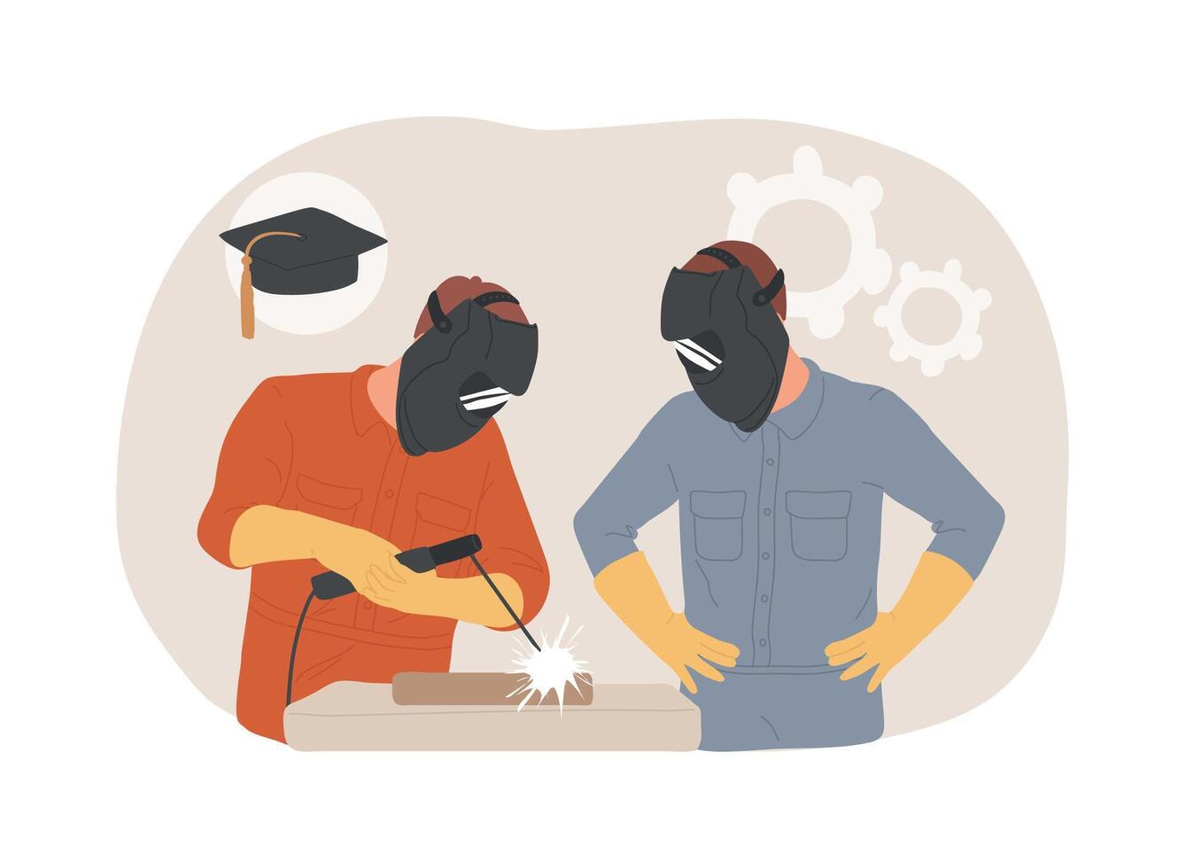 Welding isolated cartoon illustrations. vector