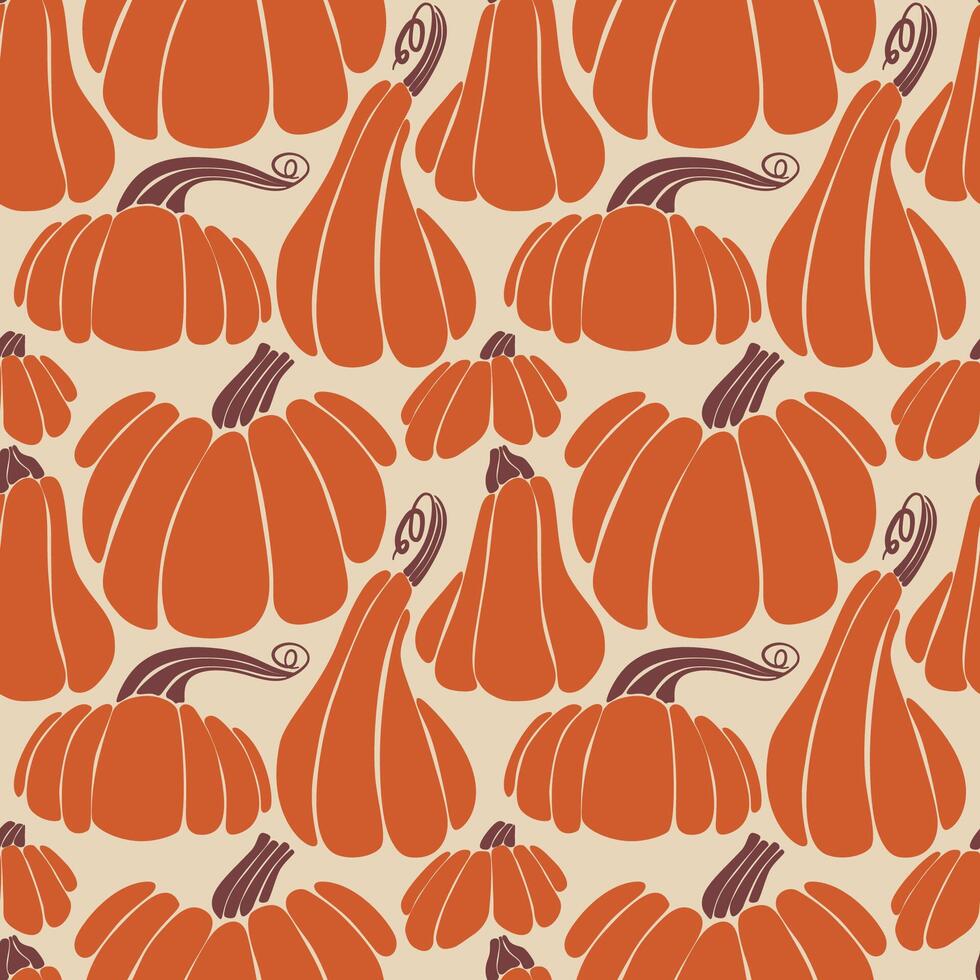 Seamless pattern with pumpkin. Background of pumpkins. Autumn texture for thanksgiving, harvest and halloween. vector