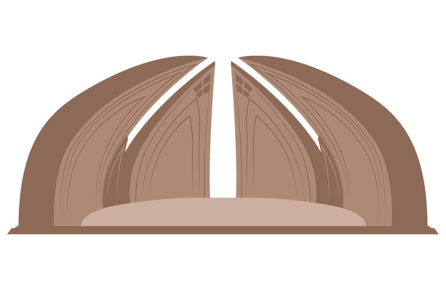 A brown arch with two arches on it vector