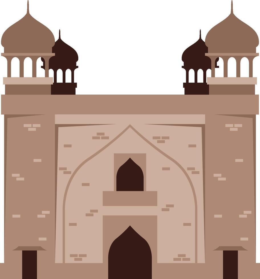 An illustration of a mosque with two towers vector