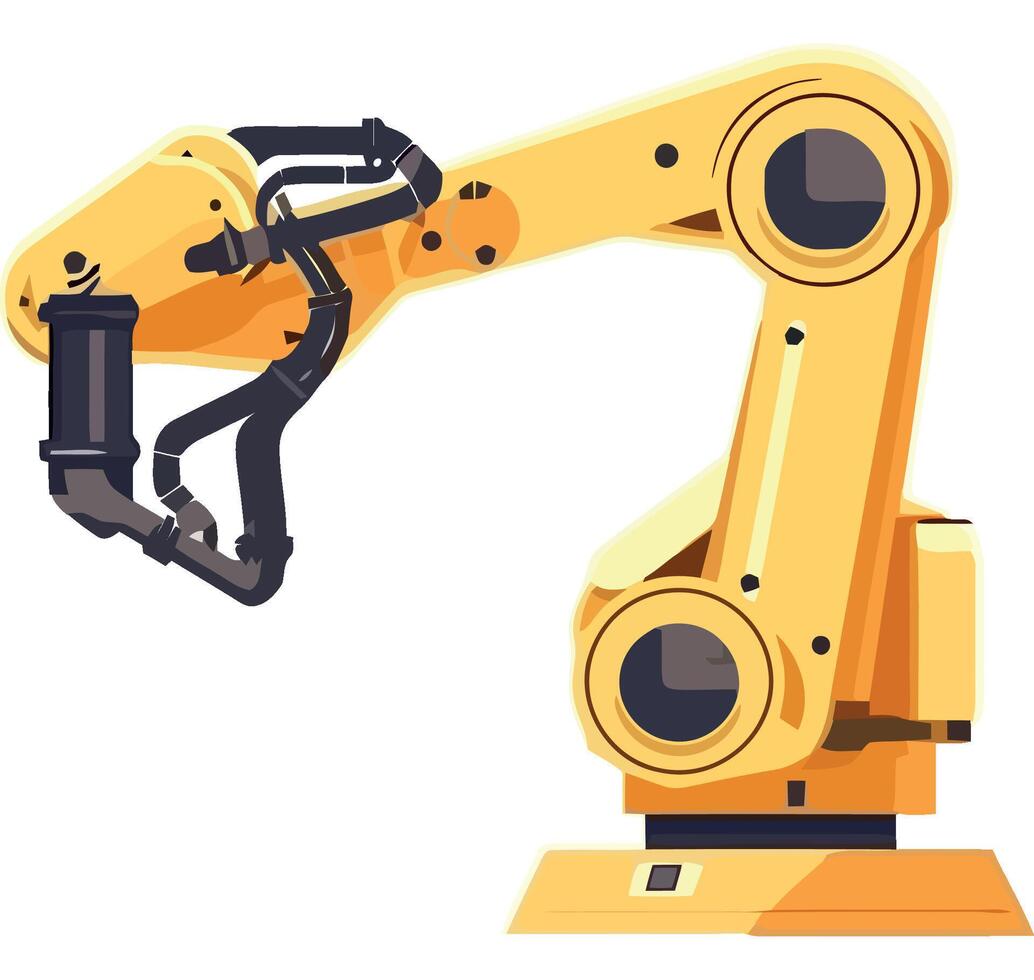 A robot is standing in front of a white background vector