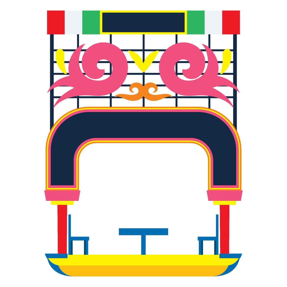 A colorful chinese style door with two dragons on it vector